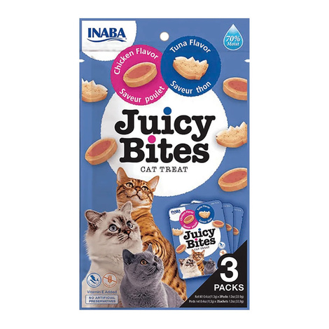 Inaba Juicy Bites Przysmak dla kota Kurczak i tuńczyk 3 x 11,3 g