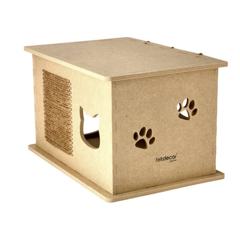 Domek z filcu dla kota Dolina Noteci beżowy 32 x 37 x 54 cm