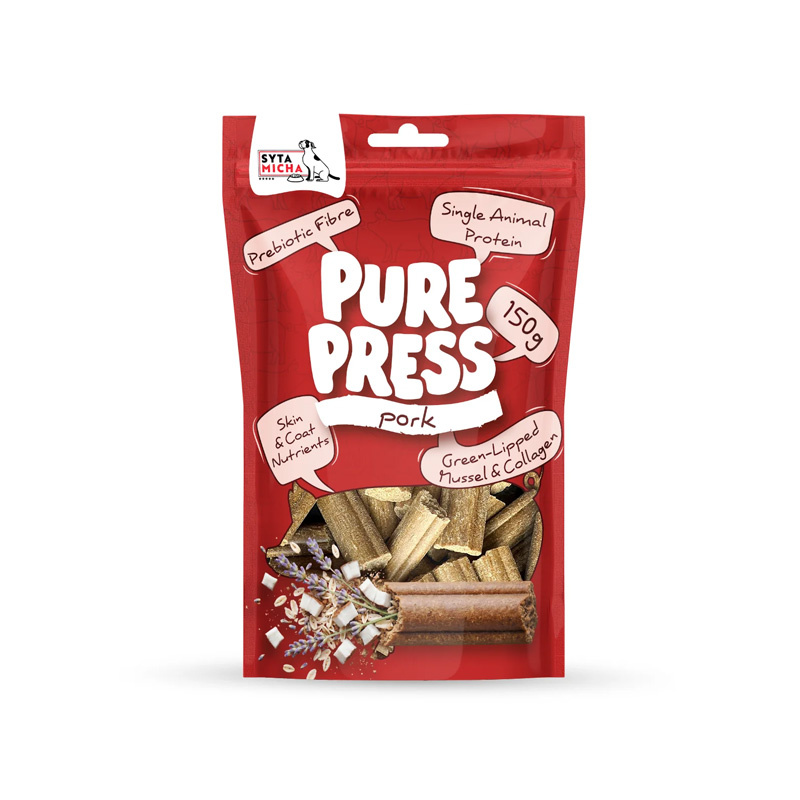 Syta Micha Pure Press Smaczki tłoczone na zimno dla psa Wieprzowina 150 g