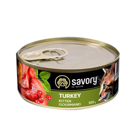 Savory Cat Kitten Gourmand Turkey karma mokra dla kociąt indyk 100 g