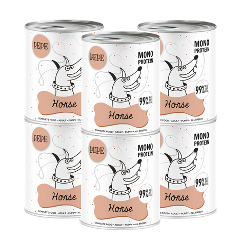 Paka Zwierzaka PEPE Horse Karma mokra dla psa konina zestaw 6 x 800 g