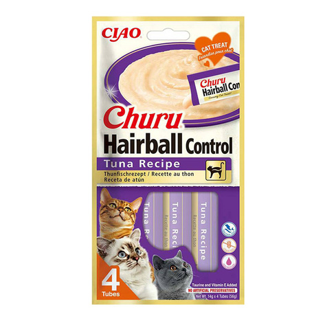 Inaba Cat Churu Hairball Przysmak dla kota z tuńczykiem 4 x 14 g