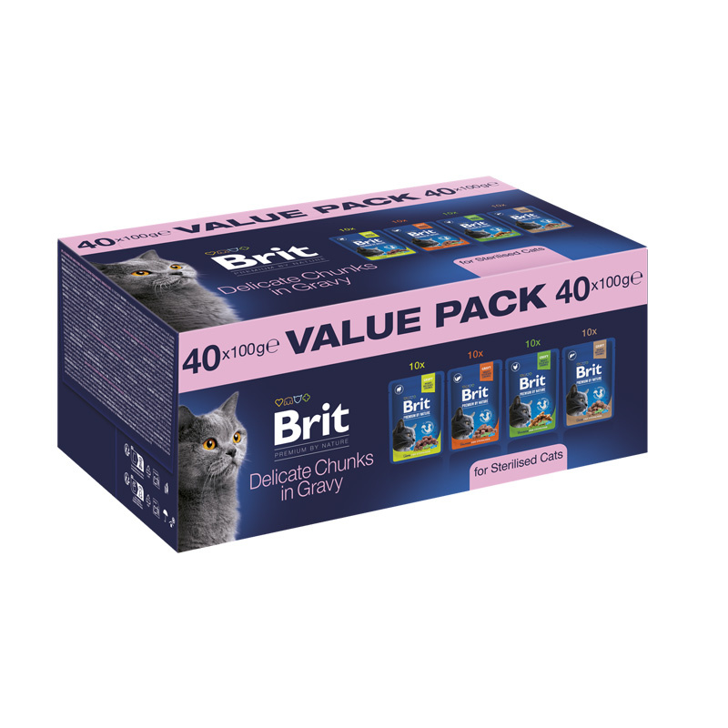 Brit Cat Karma Mokra Dla Kota Pouches Value Pack Sterilised 40 x 100 g