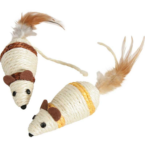 Zabawka dla kota Zolux myszka sizal z piórkami