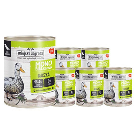 Wiejska Zagroda mokra karma monobiałkowa dla psa kaczka zestaw 6 x 800 g