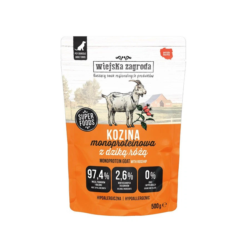 Wiejska Zagroda karma mokra dla psa monobiałkowa kozina 500 g