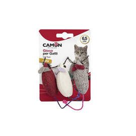 Camon Cat Toy Zabawki dla kota myszki z juty 6,5 cm 3 szt.