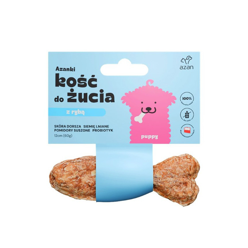Azanki Puppy Kość z dorszem dla szczeniaka Rybka 12 cm