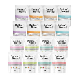Mokra karma dla psów małych ras Dolina Noteci Premium mix smaków zestaw 16 x 100 g