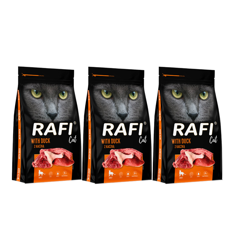 Karma sucha dla kota Rafi Cat z kaczką 3 x 1,5 kg