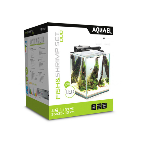 Aquael Zestaw akwariowy Fish&shrimp Set Duo 35 biały 49 L