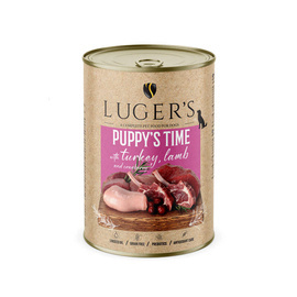 Karma mokra dla psa szczeniaka Luger's Puppy's Time z indykiem, jagnięciną i żurawiną 400 g