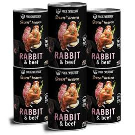 Paka Zwierzaka Karma mokra dla psa SH Rabbit & beef królik i wołowina zestaw 6 x 400 g