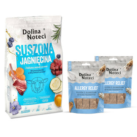 Karma suszona dla psa Dolina Noteci Premium jagnięcina 9 kg + gratis 2 x Smart Chews Allergy Relief dla psa ze skłonnościami do alergii