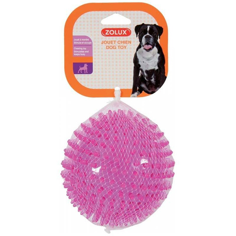 Zolux TPR Pop Zabawka dla psa piłka z kolcami różowa 13 cm