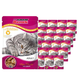 Super Benek Saszetka dla dorosłego kota z kawałkami kurczaka zestaw 24 x 100 g