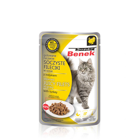 Super Benek Fileciki dla kota w sosie z indykiem 85 g