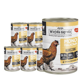 Wiejska Zagroda mokra karma monobiałkowa dla kota kurczak zestaw 6 x 400 g