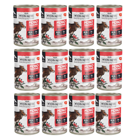 Wiejska Zagroda mokra karma monobiałkowa dla psa wołowina zestaw 12 x 400 g