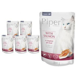 Mokra karma dla kotów Piper Animals z łososiem zestaw 10 x 100 g
