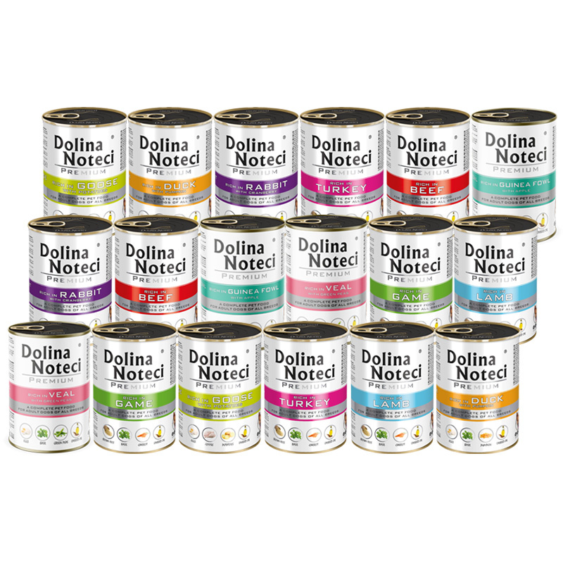 Mokra karma dla psa Dolina Noteci Premium Mix smaków bez ryb i kurczaka 18 x 400 g