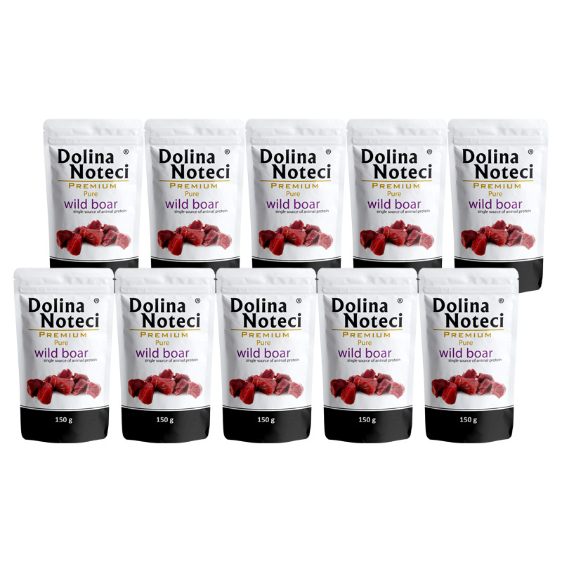 Mokra karma dla psa alergika Dolina Noteci Premium Pure bogata w dzika zestaw 10 x 150 g