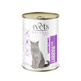 4Vets Natural Sterilised Mokra karma dla kota z królikiem 400 g