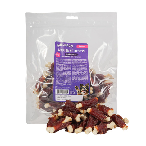 Chrup&Go Przysmak dla psa dorosłego wapienne kostki z piersią kaczki 500 g