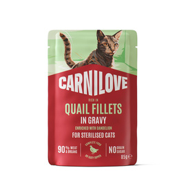 Carnilove Cat Pouch Karma mokra dla kotów sterylizowanych Filet z przepiórki w sosie z mniszkiem lekarskim 85 g