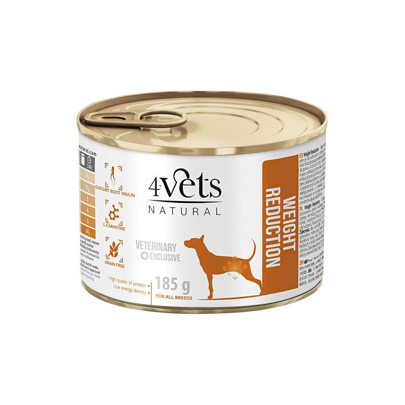 Karma mokra weterynaryjna dla psa z nadwagą 4Vets Weight Reduction 185 g