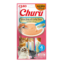 Inaba Cat Churu Przysmak dla kota z łososiem i przegrzebkiem 4 x 14 g