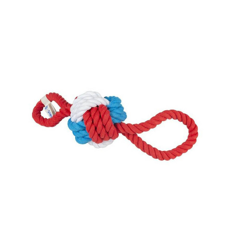 DUVO+ smerfy zabawka dla psa piłka + 2 sznury 42 cm