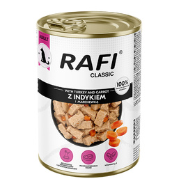 Mokra karma dla psa Rafi Classic z indykiem i marchewką 1240 g