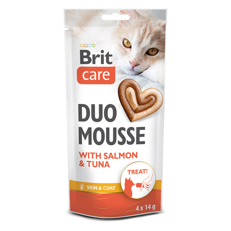 Brit Care Cat Creamy Duo Mousse mokra karma dla kota z łososiem i tuńczykiem 4 x 14 g