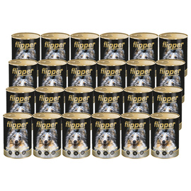 Mokra karma dla psa FLIPPER z wołowiną i drobiem 24 x 400 g