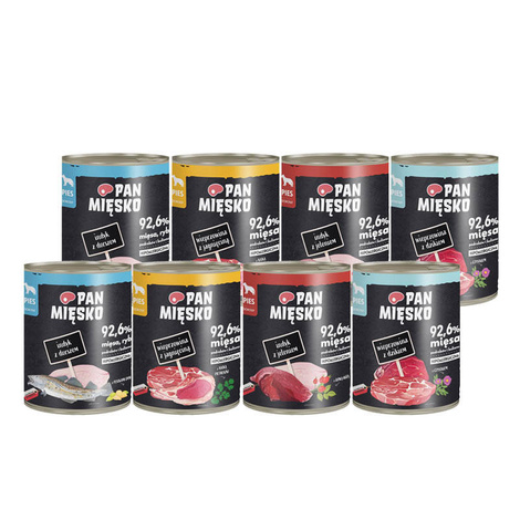 Pan Mięsko karma mokra dla psa Indyk z jeleniem mix smaków 8 x 800 g