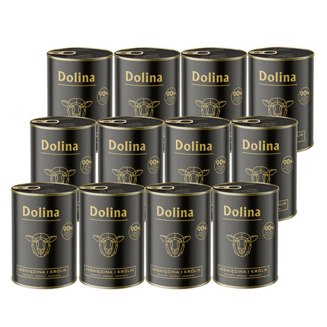 Mokra karma dla psa Dolina jagnięcina i królik zestaw 12 x 400 g