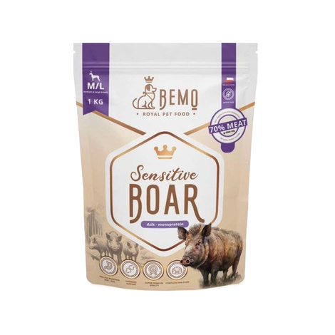 Bemo Sensitive Boar Hipoalergiczna monobiałkowa karma sucha z dziczyzną dla dorosłych psów średnich i dużych ras M/L 1 kg