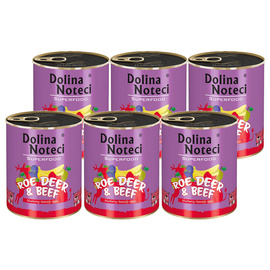 Mokra karma dla psa Dolina Noteci Superfood sarna i wołowina zestaw 6 x 800 g