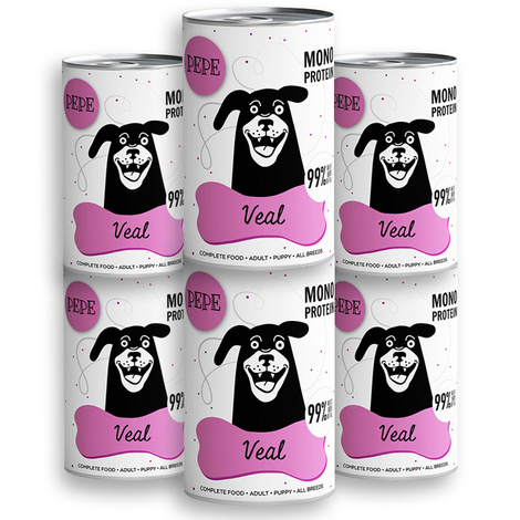 Paka Zwierzaka Karma mokra dla psa PEPE Veal (cielęcina) zestaw 6 x 400 g