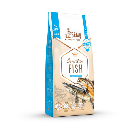 Bemo Sensitive Fish - hipoalergiczna monobiałkowa karma sucha z rybą dla psów średnich i dużych ras M/L 3 kg 