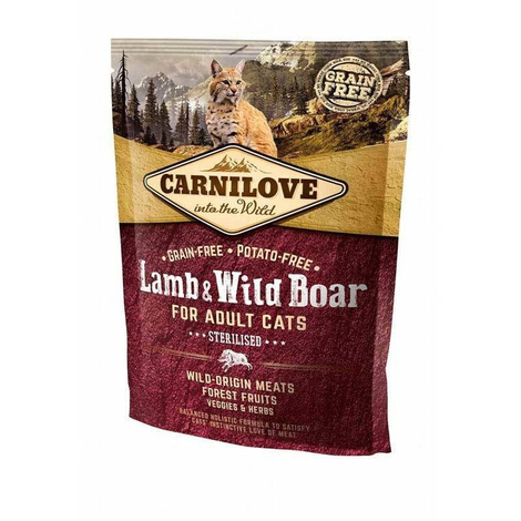Carnilove Cat sucha karma dla kota jagnięcina i dzik sterilised 400 g