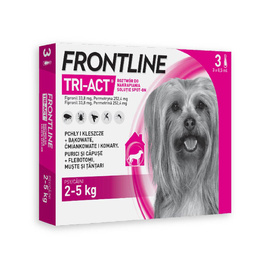 Frontline Tri-act Roztwór do nakrapiania przeciwko pchłom i kleszczom dla psów XS 3 pipetki 0,5 ml