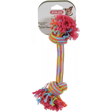 Zabawka sznurowa szarpak dla psa Zolux 2 węzły kolorowa 30 cm