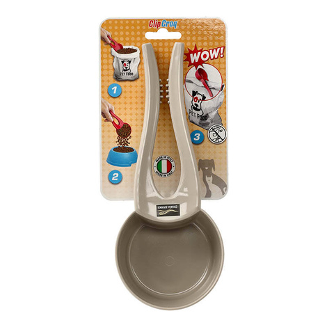 Miarka do suchej lub suszonej karmy z klipsem do zamknięcia worka