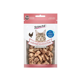 Dokas Przysmak dla kota liofilizowane serca drobiowe 15 g