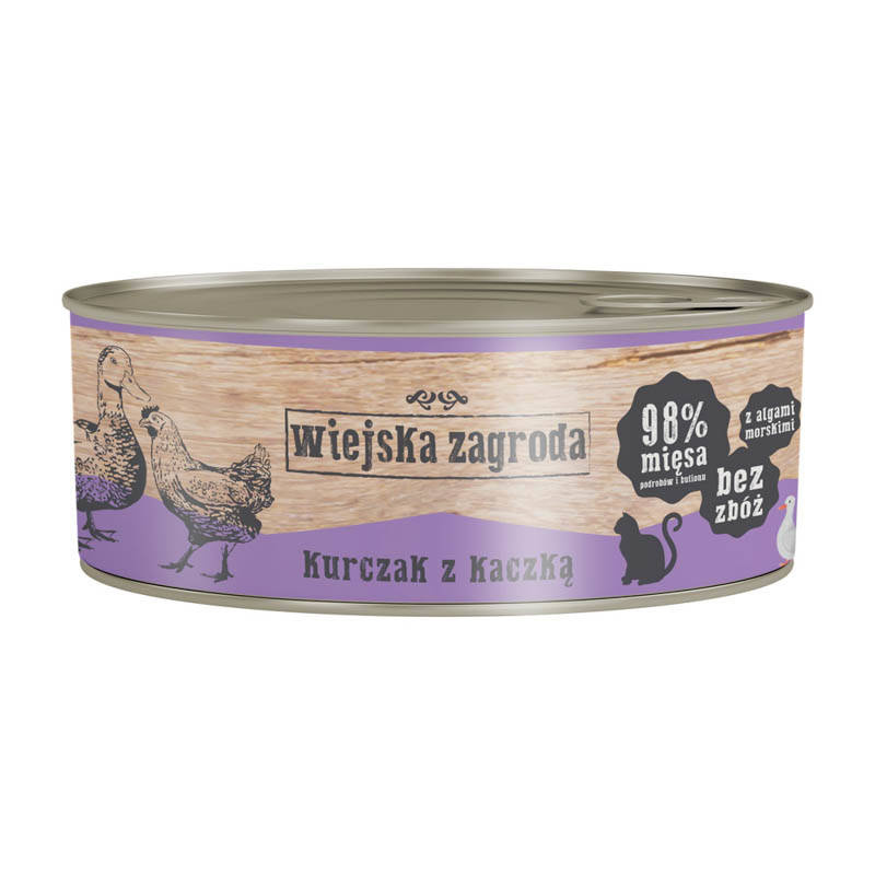 Wiejska Zagroda karma mokra dla kota kurczak z kaczką 85 g