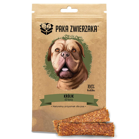 Paka Zwierzaka Stripsy Przysmak dla psa 100% Królik 70 g