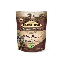 Carnilove Dog Pouch mokra karma dla psa Dziczyzna i Truskawka 300g