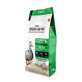 Wiejska Zagroda karma sucha dla psa monobiałkowa kaczka chrupki M/L 12 kg